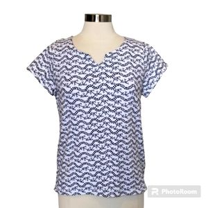 HEARTS OF PALM Top Anchor Print Short Sleeve Resortwear